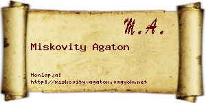 Miskovity Agaton névjegykártya